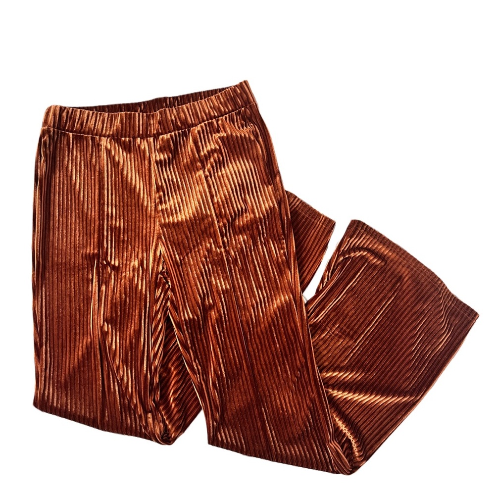 Velvet Copper Flare Pants